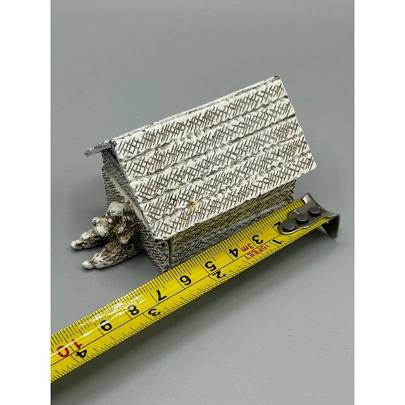 Florenza Dog House Matchbox Holder White Enameled Poodle Dog Vintage Collectible - Picture 10 of 12